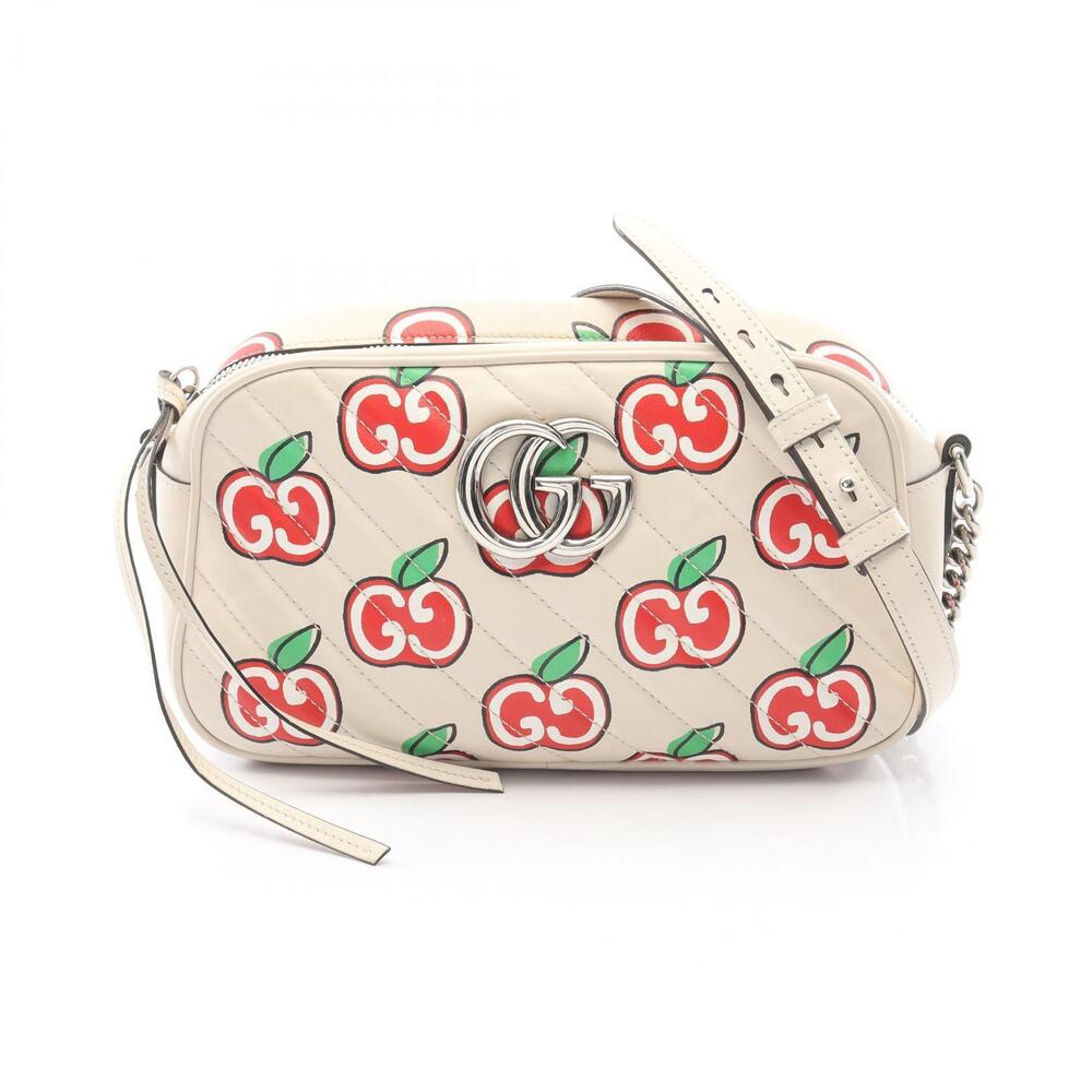 Gucci GG Marmont Apple Leather Multicolor Shoulder Bag White